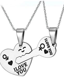 Couples Key to My Heart Stainless Steel Pendant Love Necklaces