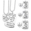 English Letters Carved Love Heart Pendant Necklaces