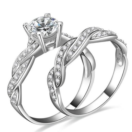 Intersect Design Engagement Ring Set