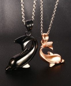 Lovely Dolphins Titanium Steel Couple Necklaces
