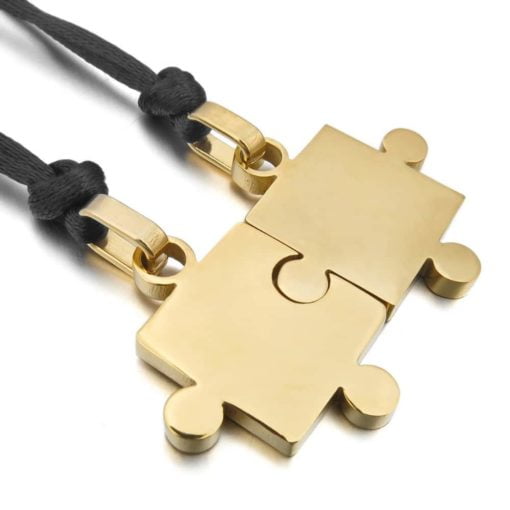 Puzzle Stainless Steel Pendant Couple Necklaces