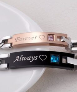 'Always' and 'Forever' Couple Chain Bracelets