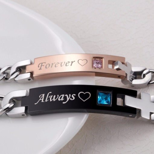 'Always' and 'Forever' Couple Chain Bracelets